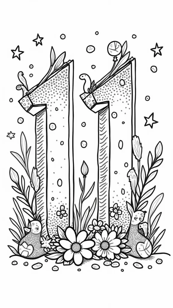 number 11 coloring page